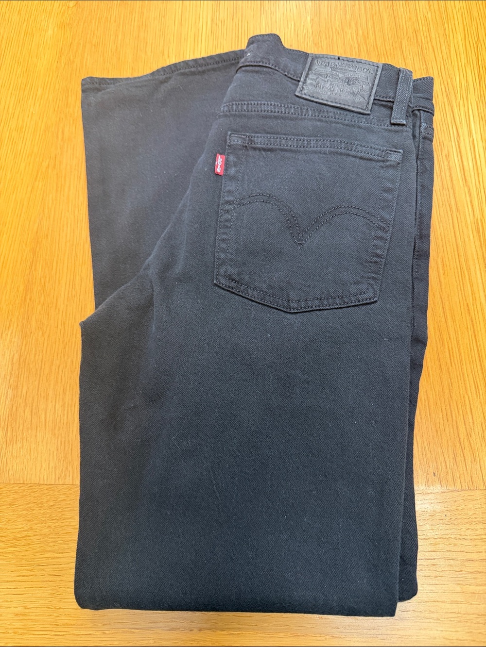 Levi’s wedgy, straight, button fly black Jeans